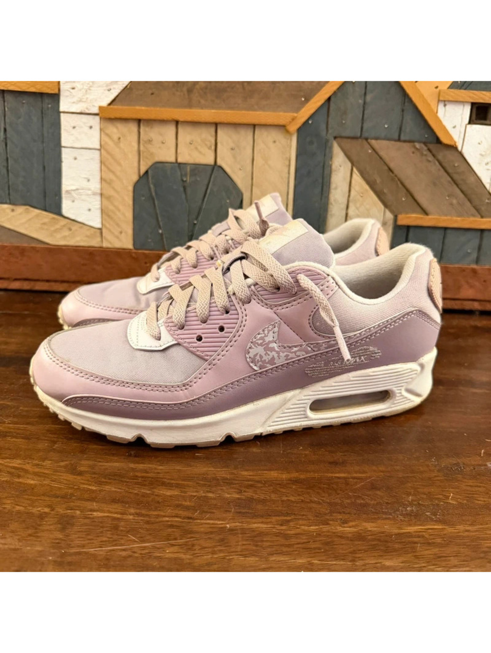 Nike Air Max 90 "Plum Fog Camo" Pastel Pink Purple Sneakers - Women's Size 9